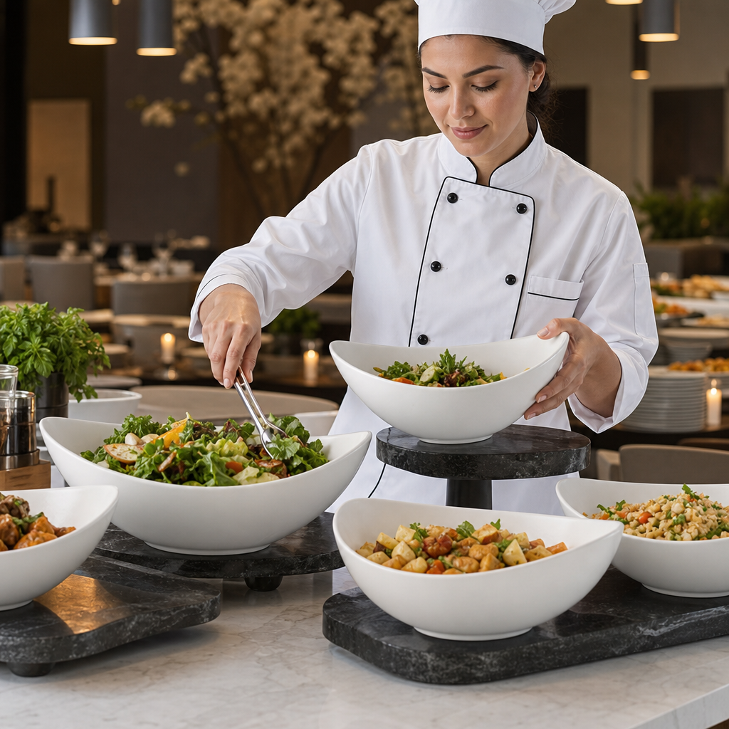Bowls 1.12L Porcelain for Dining & Buffets (Pack of 6)