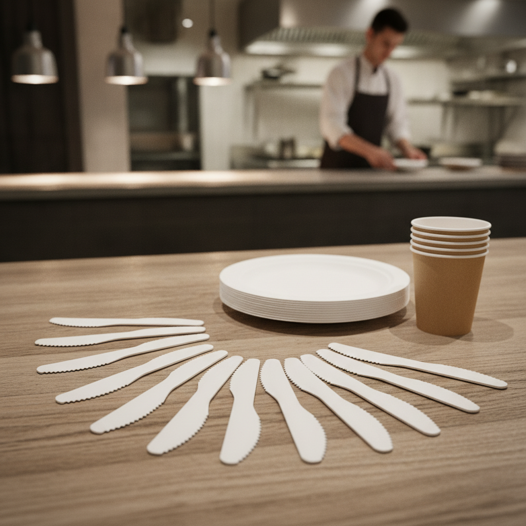 Paper Knives 165mm for Eco-Friendly Catering (Pack of 100)