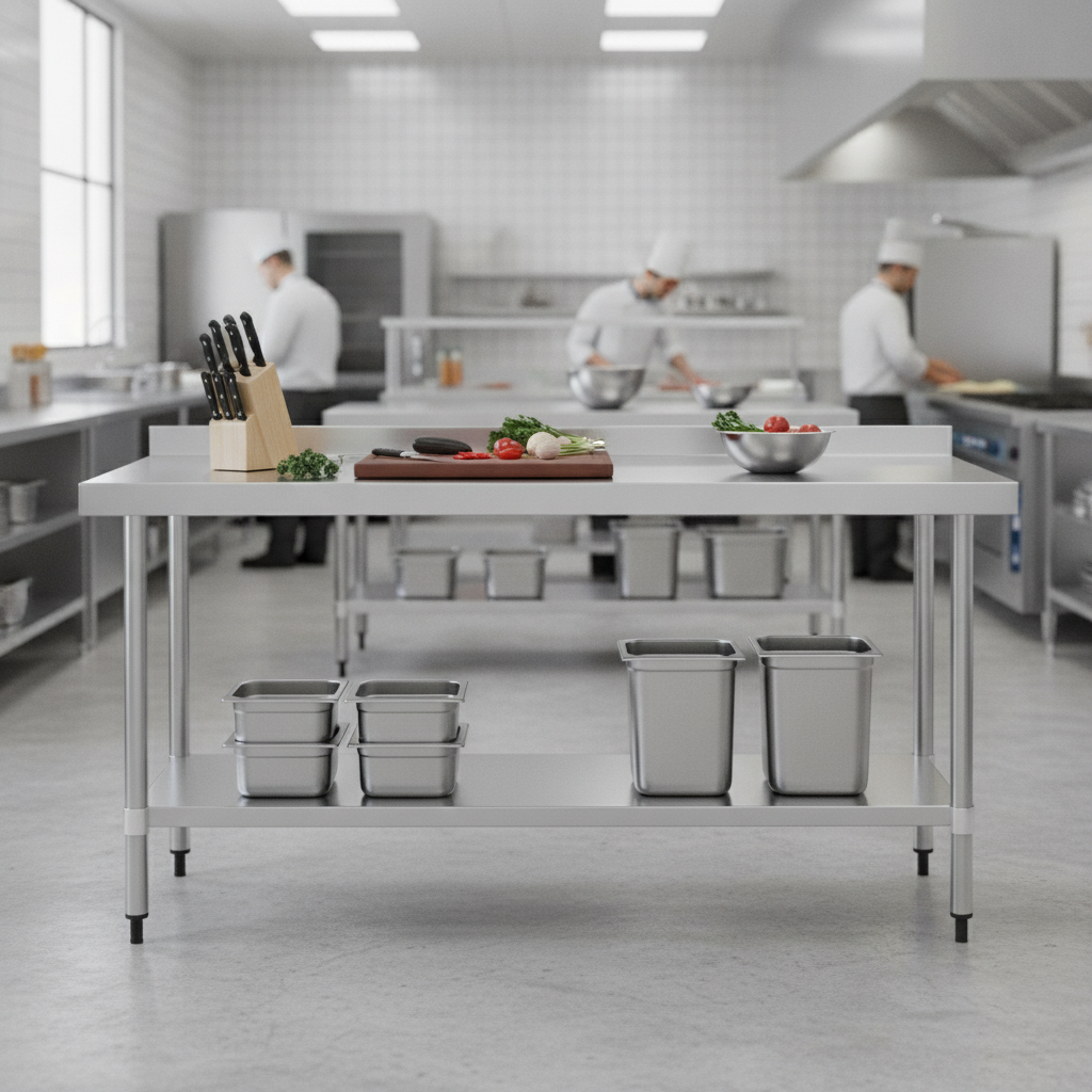 430 Stainless Steel Prep Table 1800mm for Commercial Kitchens