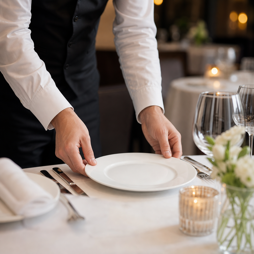 Wide Rim Plates 175mm Bone China for Fine Dining (Pack of 12)