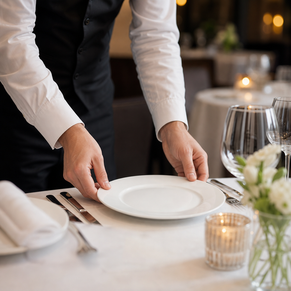 Wide Rim Plates 175mm Bone China, Bone China, pack of 12