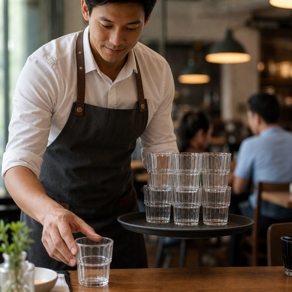 Clear Glass Stacking Tumblers 160ml for Commercial Use (Pack of 24)