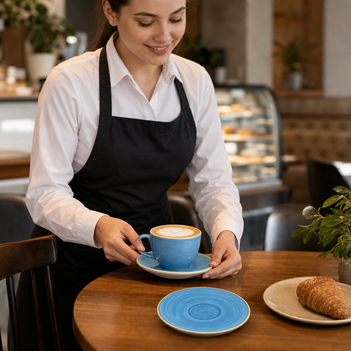 Cappuccino Saucers 156mm Vitrified Ceramic for Cafés (Pack of 12)