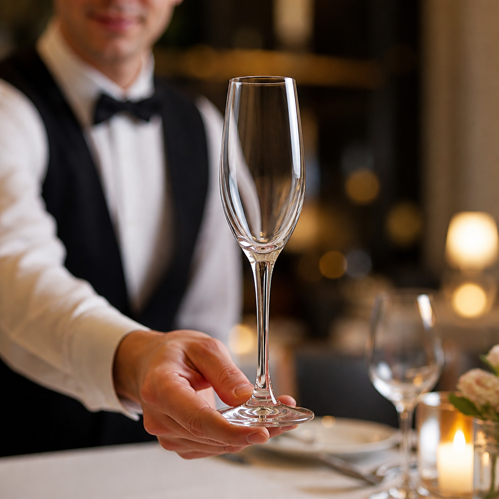 Glass Champagne Flutes 170ml for High-Volume Service (Pack of 12)