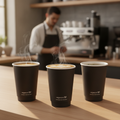 PLA & Paper Double Wall Hot Cups 16oz for Coffee & Tea (Pack of 400)
