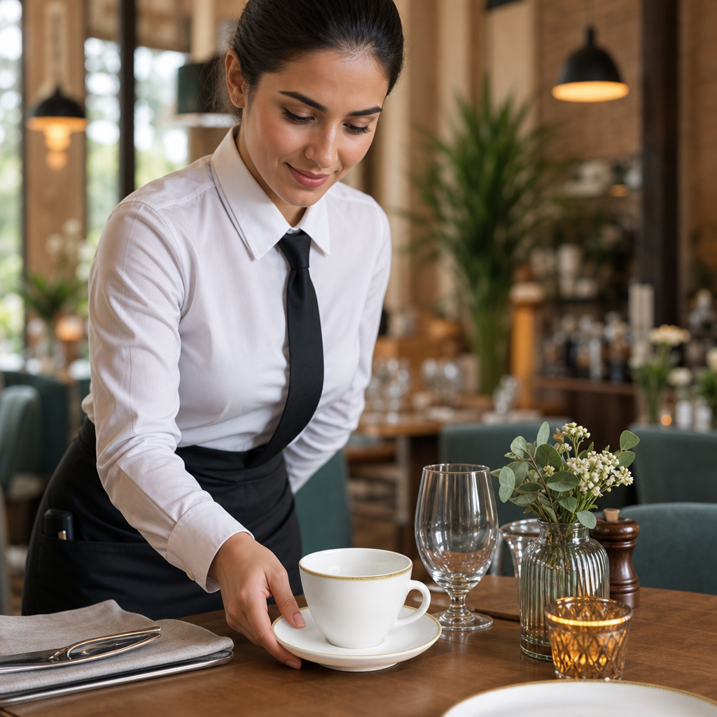Cups and Saucers 340ml Porcelain for Home Dining (Pack of 6)