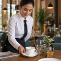 Cups and Saucers 340ml Porcelain for Home Dining (Pack of 6)