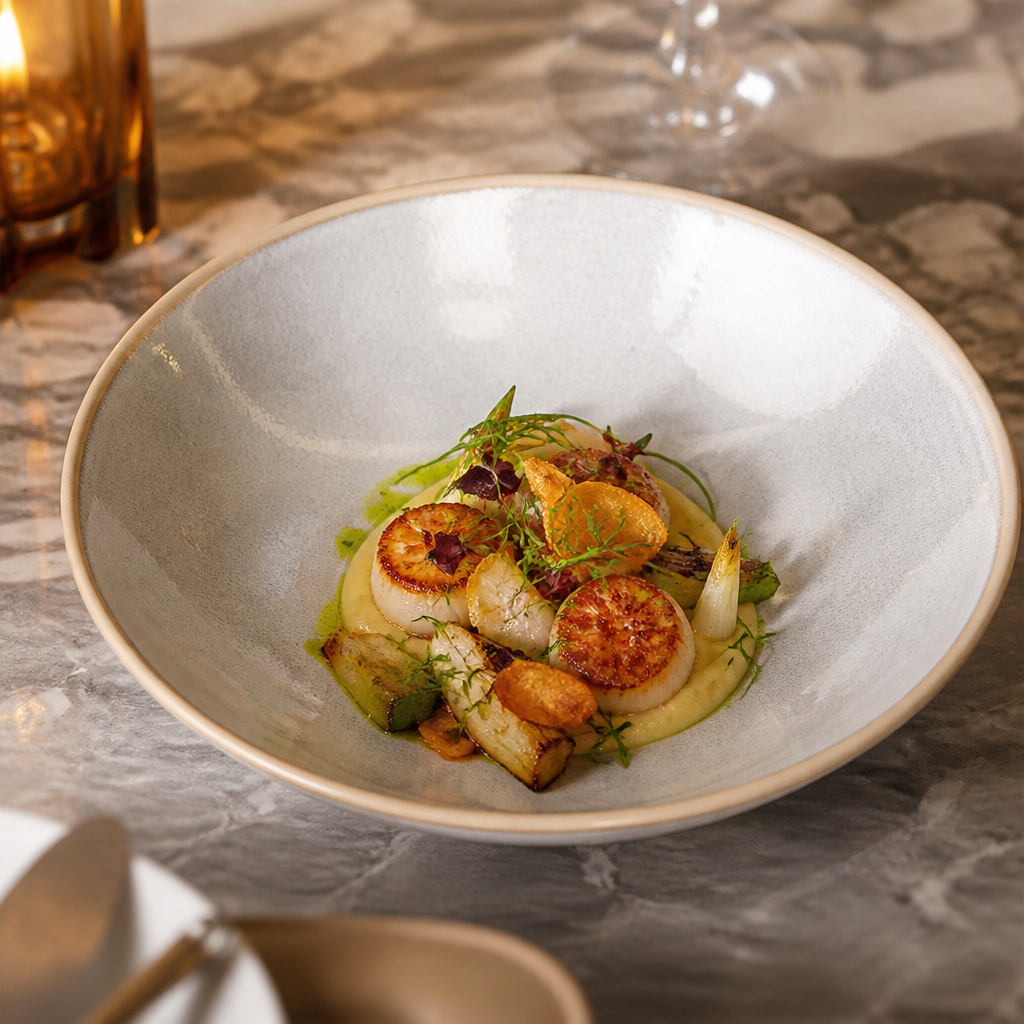 Stoneware Tapered Bowl 200mm for Serving Signature Dishes