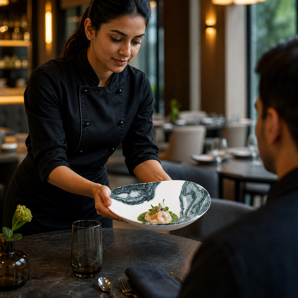 Bowls 250mm Black Vitrified Ceramic for Modern Hospitality (Pack of 12)