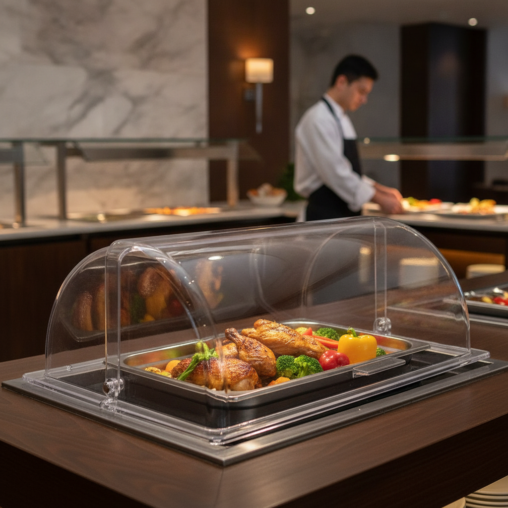 Clear Plastic 1/1 GN Rolltop Cover for Buffet Service