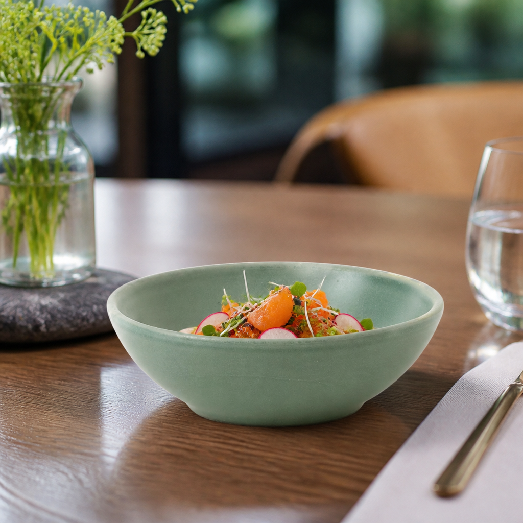 Super Vitrified Porcelain Shallow Bowls 7oz for Modern Dining