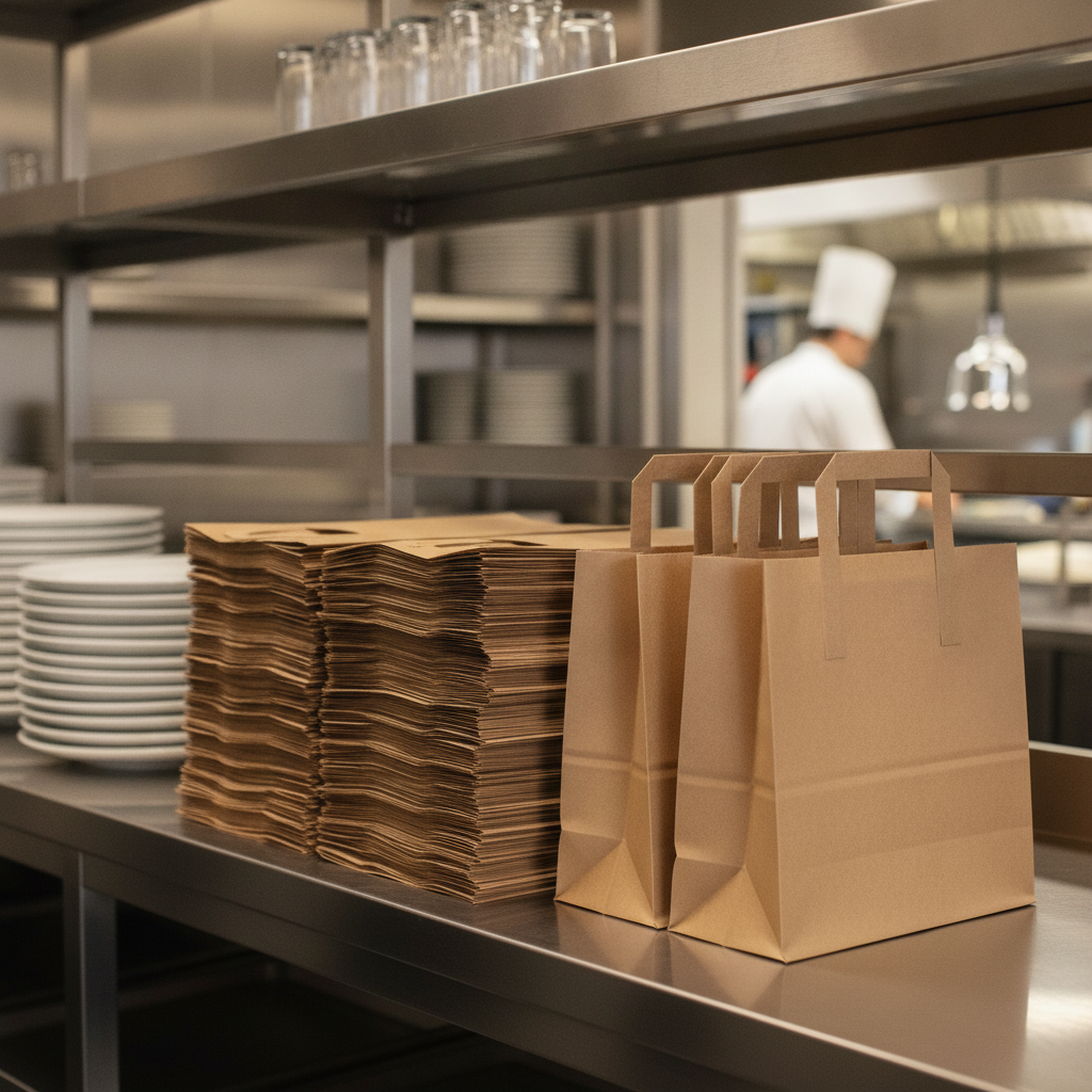 Brown Paper Carrier Bags for Eco-Friendly Shopping (Pack of 250)