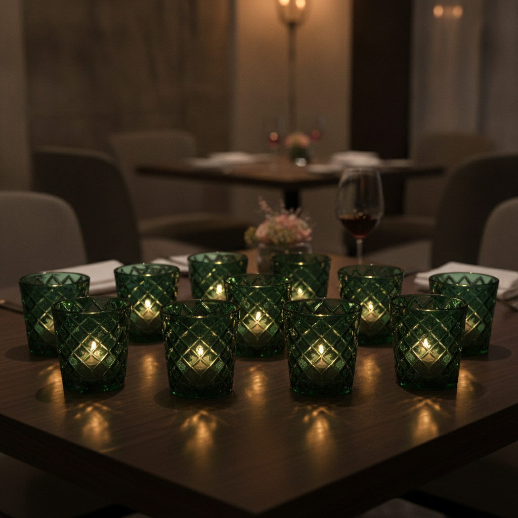 Soda Lime Criss Cross Nightlight Holders 64mm for Table Settings (Pack of 12)