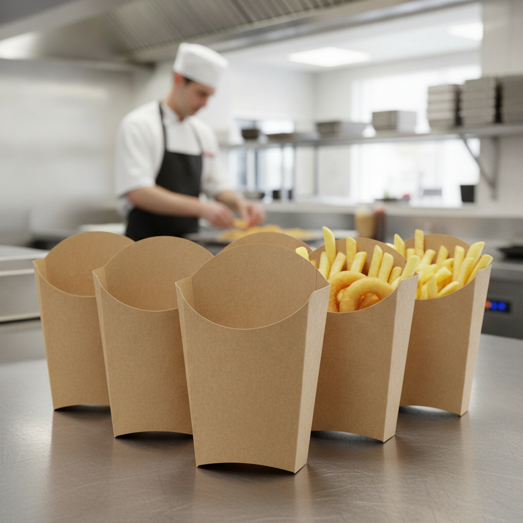 Recyclable Paperboard Large Chip Scoops for Takeaway Meals (Pack of 1000)