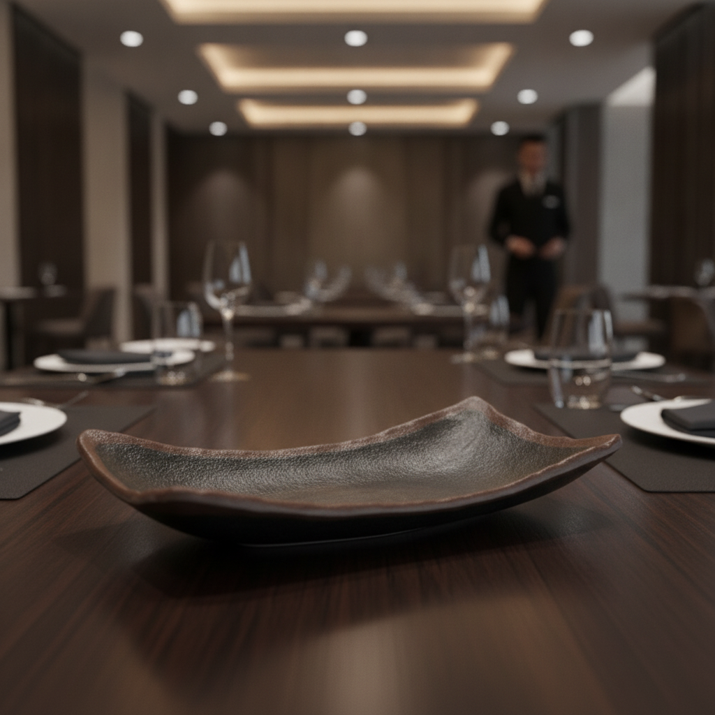 Melamine Black Platter 265x165mm for Upscale Dining