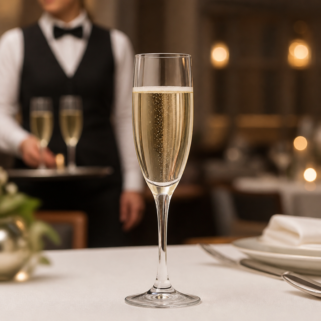 Toughened Glass Champagne Flutes 100ml for Bars & Pubs (Pack of 48)
