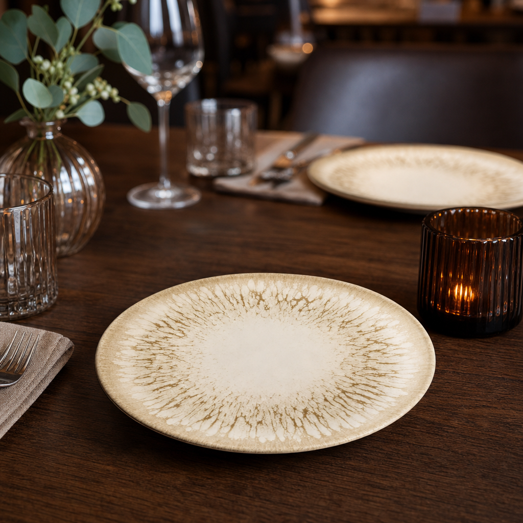 Coupe Plates 165mm Natural Ceramic for Stylish Dining (Pack of 12)