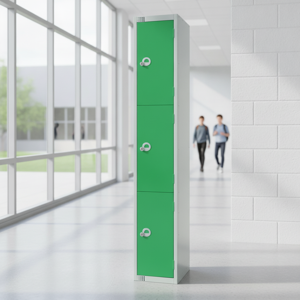 Powder Coated Steel Green Lockers 300mm Deep for Secure Storage