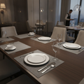 PVC Silver Placemat 450mm for Dining Tables (Pack of 6)