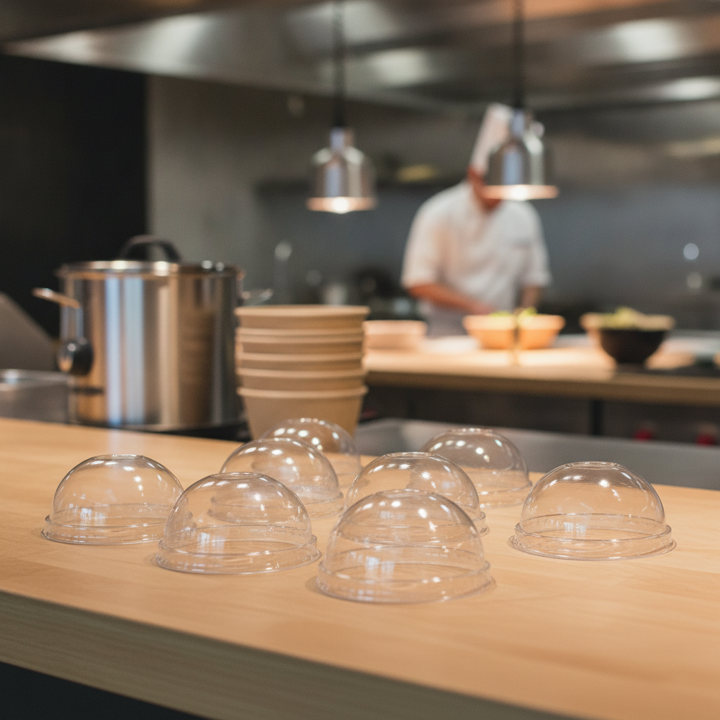 PLA Compostable Domed Lids for Soup Containers (Pack of 6)