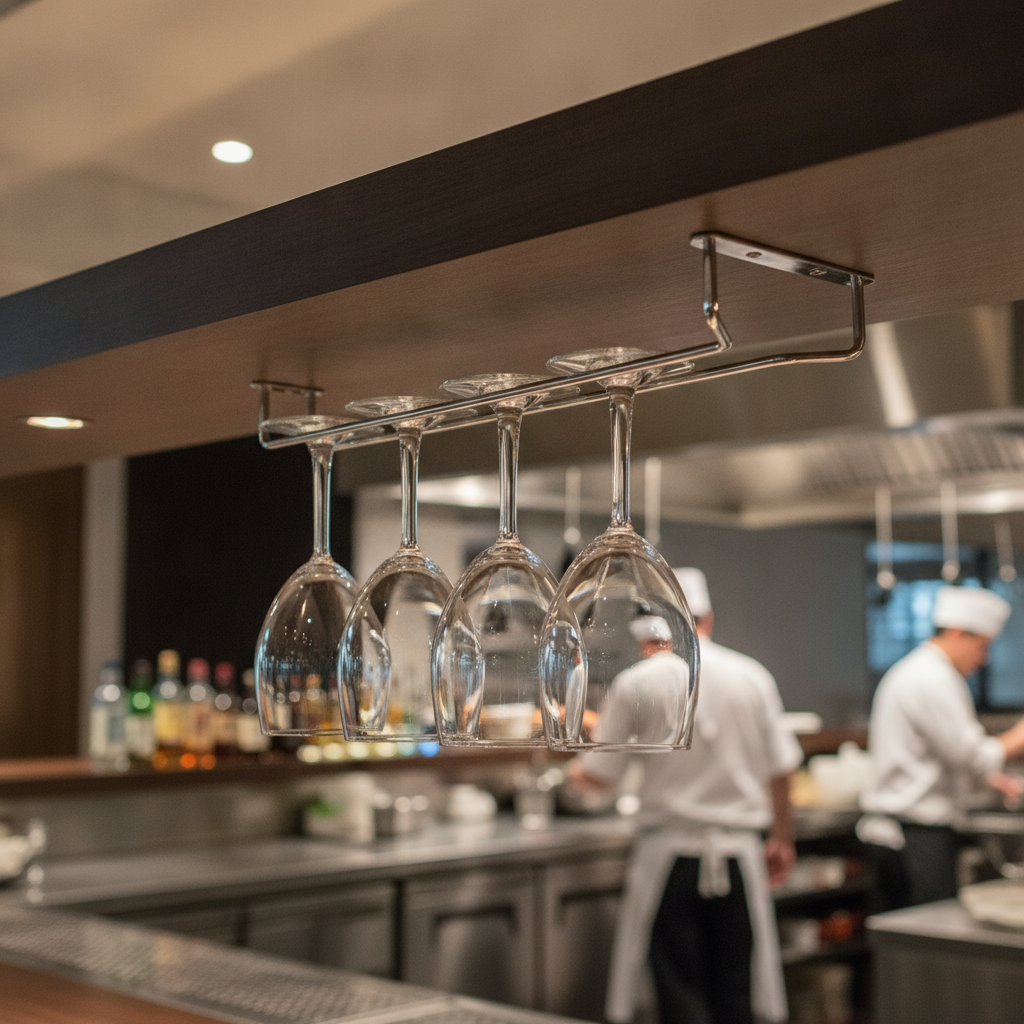 Stainless Steel Glass Hanger 406mm for Elegant Stemware Display