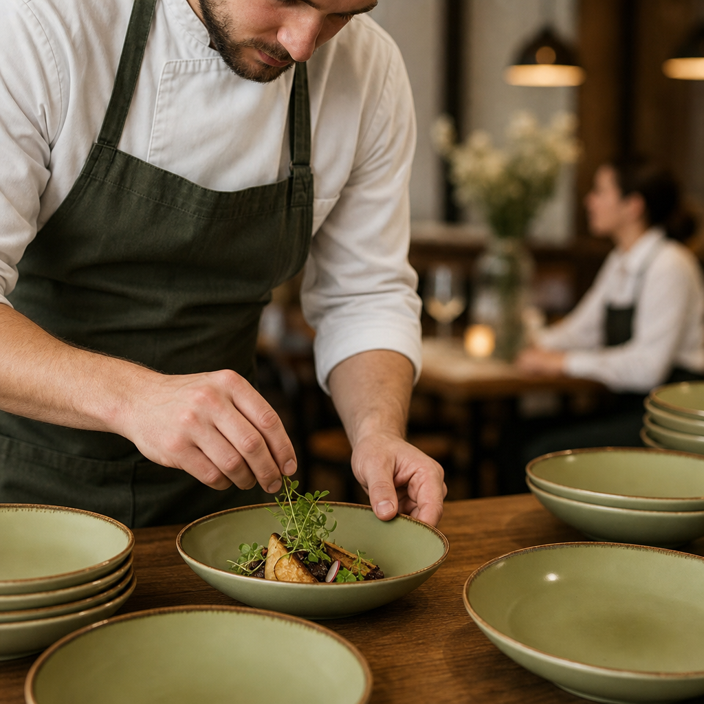 Coupe Bowls Earthy Green Porcelain for Farm-to-Table Dining (Pack of 12)