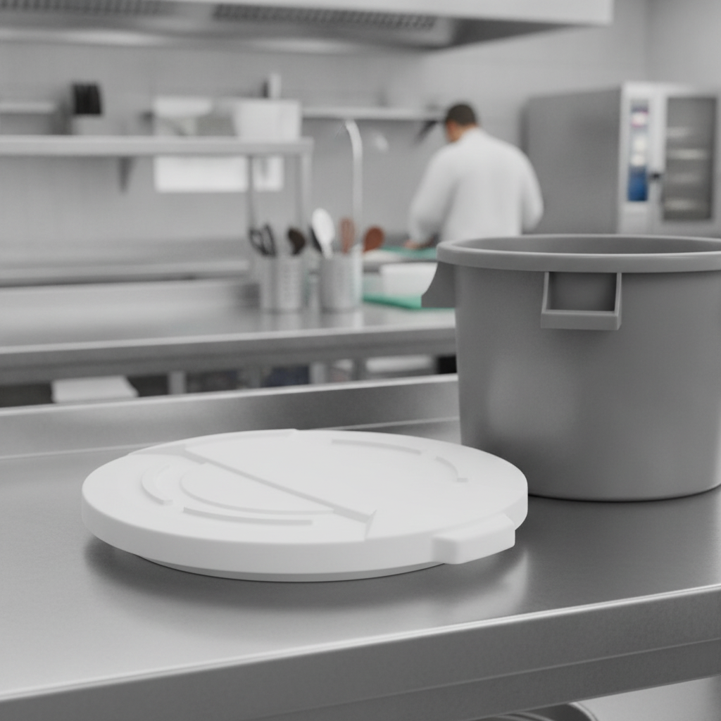 Polypropylene Round Container Bin Lid 76L for Commercial Kitchens