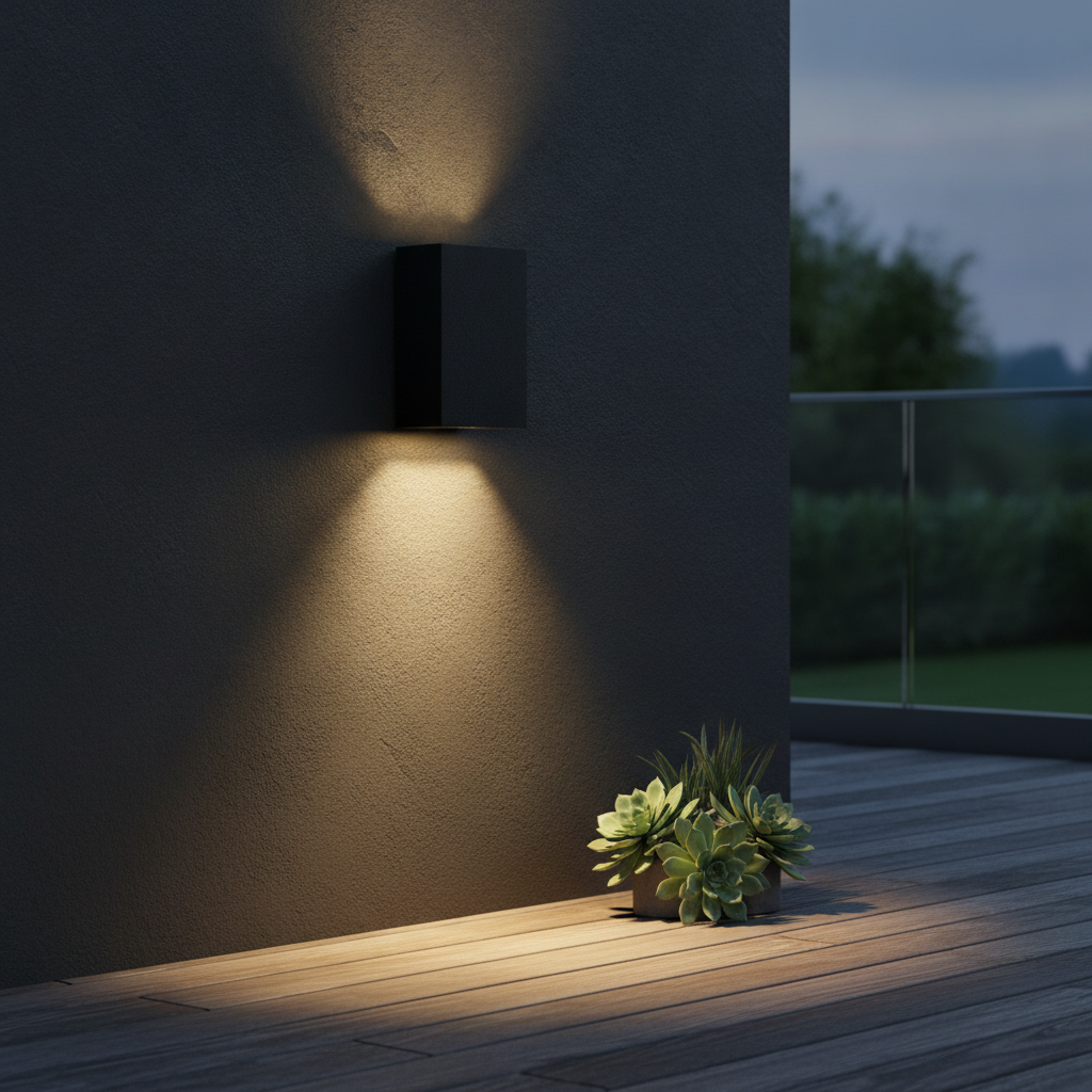 Aluminium Black Wall Light with Customizable Illumination for Indoor & Outdoor Use