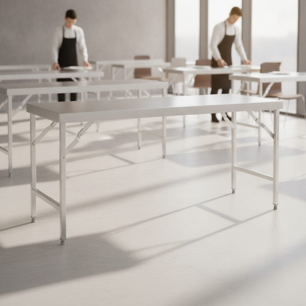 Stainless Steel Folding Table 1800x600mm for Catering Events