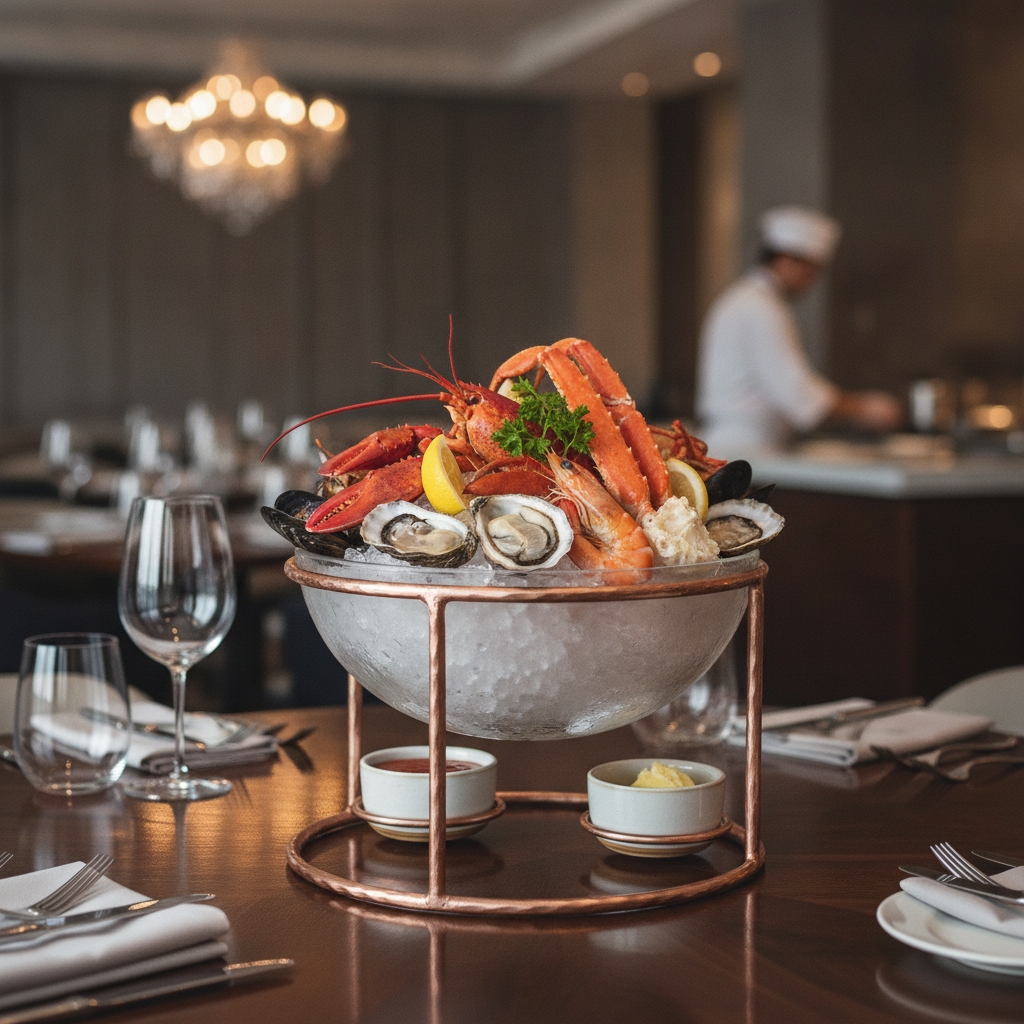 Stainless Steel Seafood Tower Stand in Vintage Copper 180mm for Elegant Serving