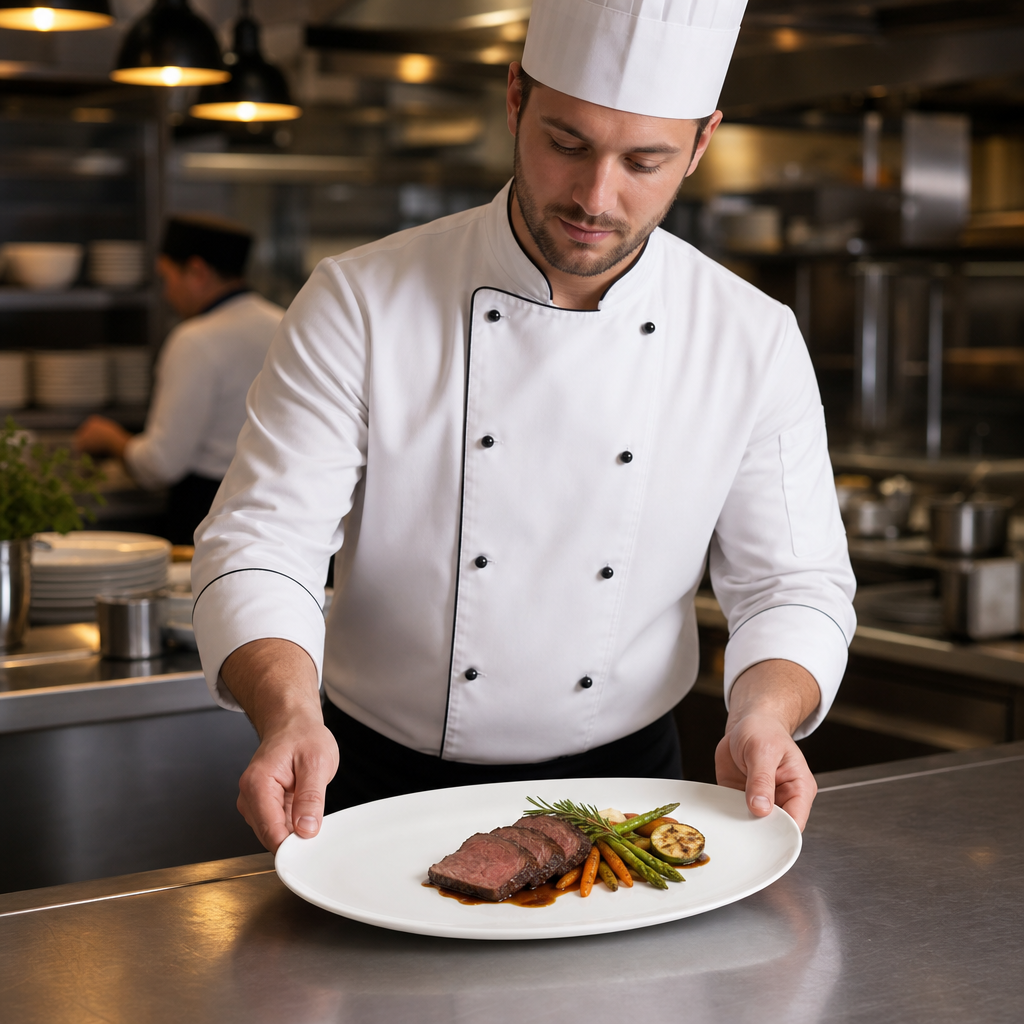 Oval Chefs Plates White Vitrified Ceramic for Restaurants (Pack of 6)