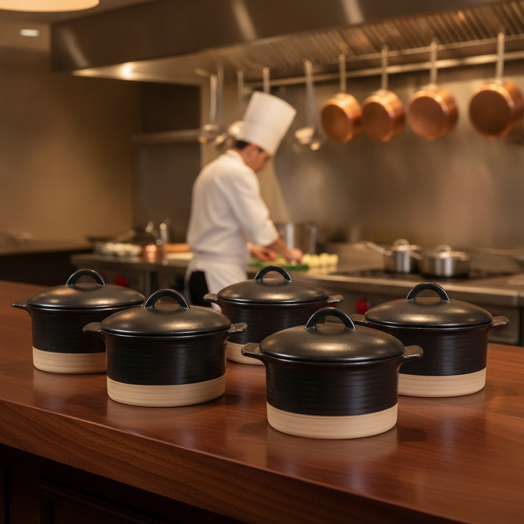 Stoneware Black Cocotte 530ml for Home-Cooked Meals (Pack of 6)