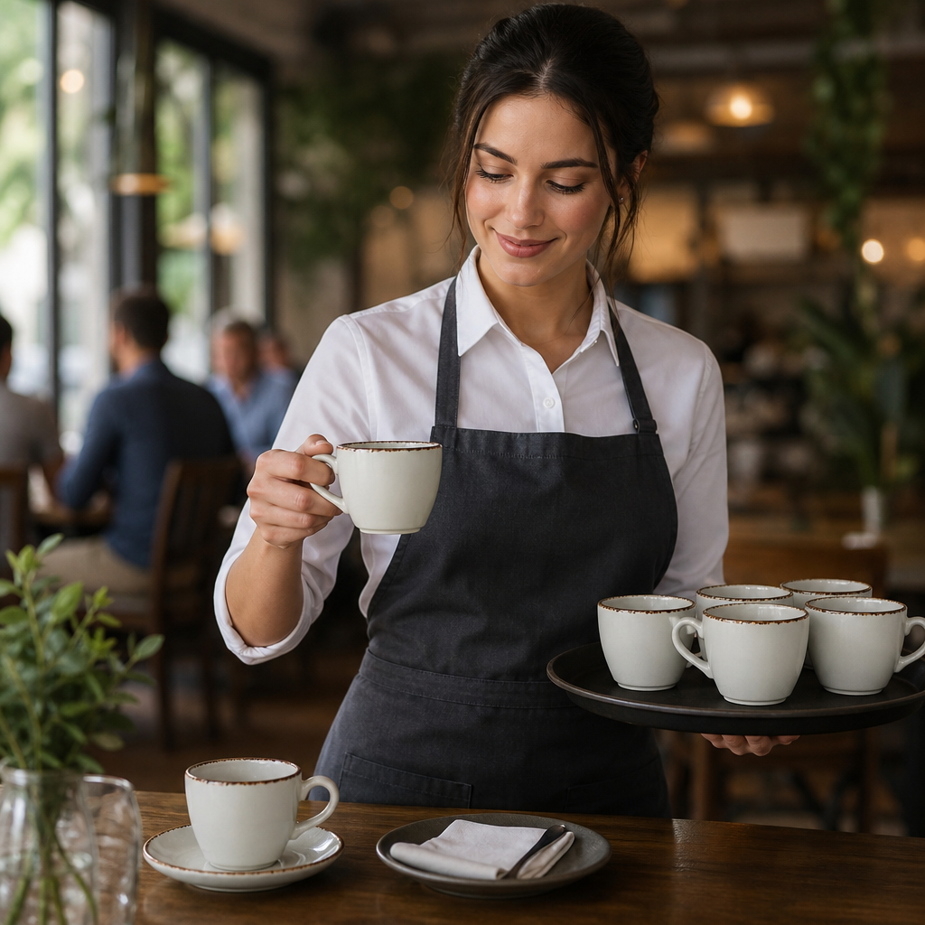 Alumina Vitrified Ceramic Brown Speckled Cups 80ml for Cafés (Pack of 12)