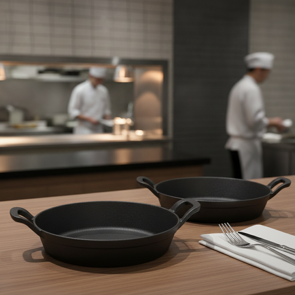 Cast Iron Round Eared Dish 180mm for Oven-to-Table Service