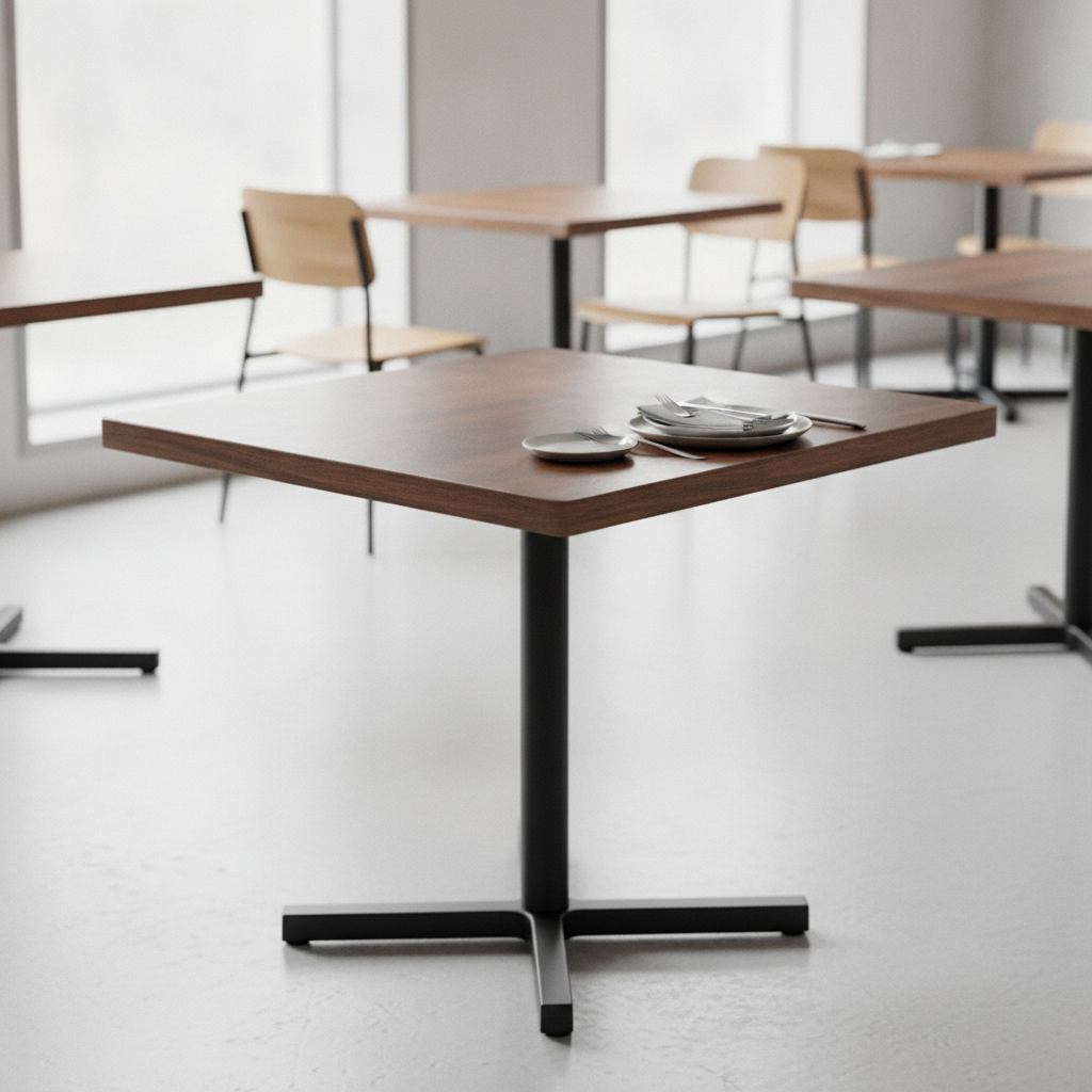 Walnut Square Laminate Table Top 700x700mm for Dining Areas
