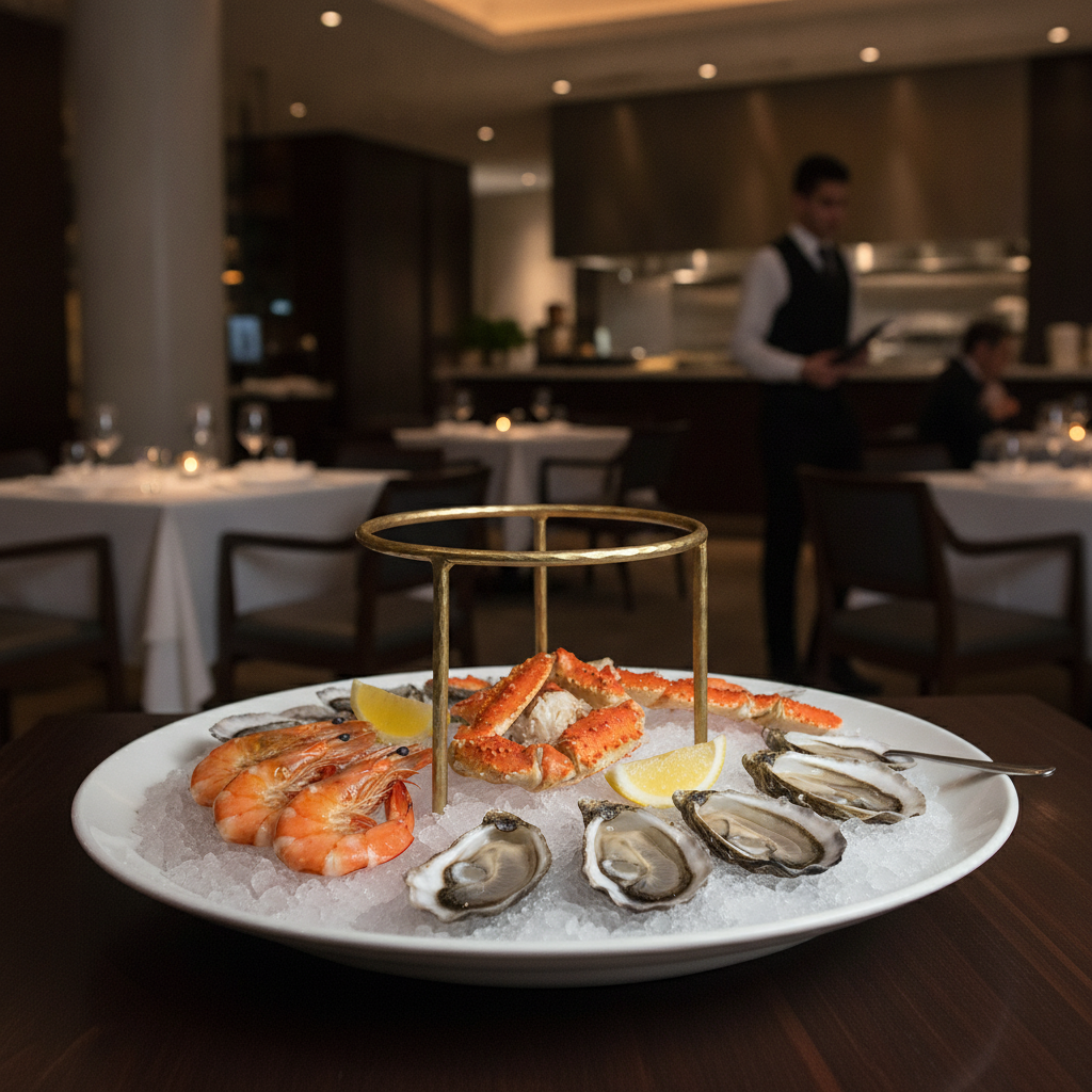 Stainless Steel Seafood Tower Stand in Gold 125mm for Elegant Serving