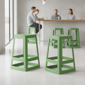 Polypropylene May Green Base High Stools 650x430mm for Indoor & Outdoor Use (Pack of 2)