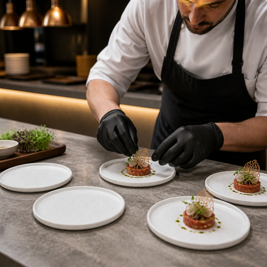 Round Trays 152mm Porcelain for Serving & Presentation (Pack of 12)