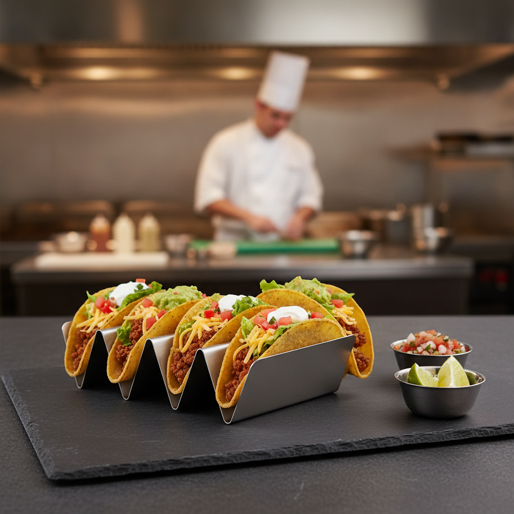 Stainless Steel Taco Holder 52mm for Restaurants & Cafés