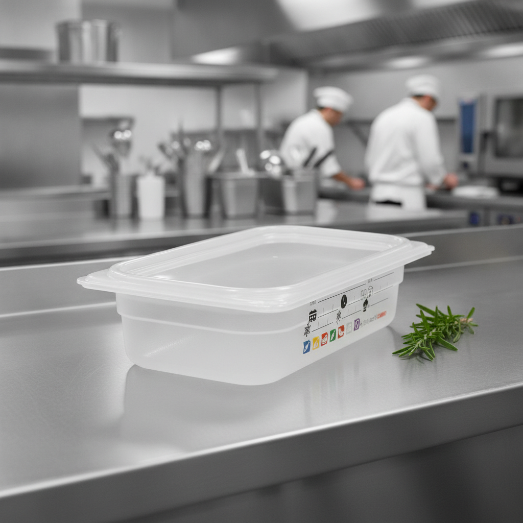 Polypropylene Food Storage Container 1/4 GN 65mm for Professional Kitchens