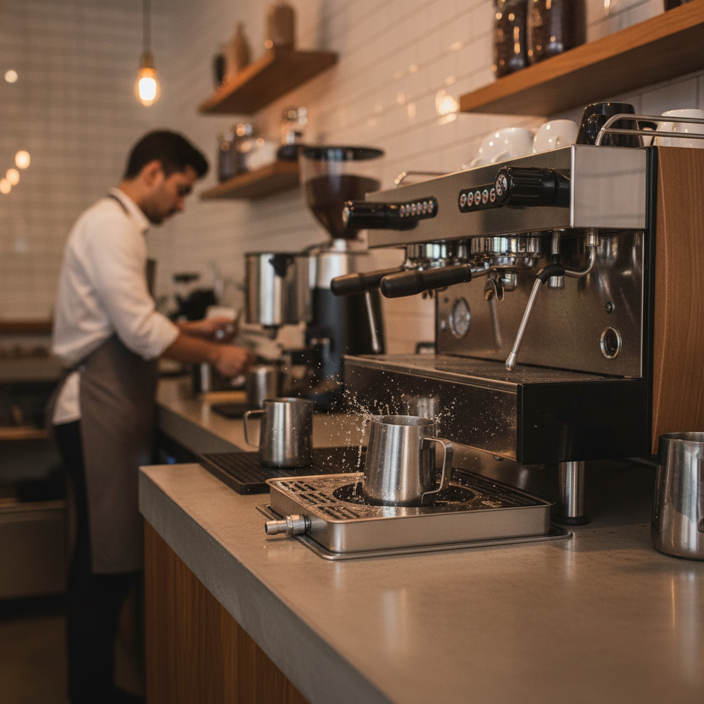 Stainless Steel Pitcher and Jug Rinser for Espresso Bars