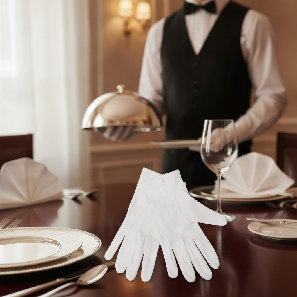 Cotton Waiting Gloves for Silver Service (Pack of 2)