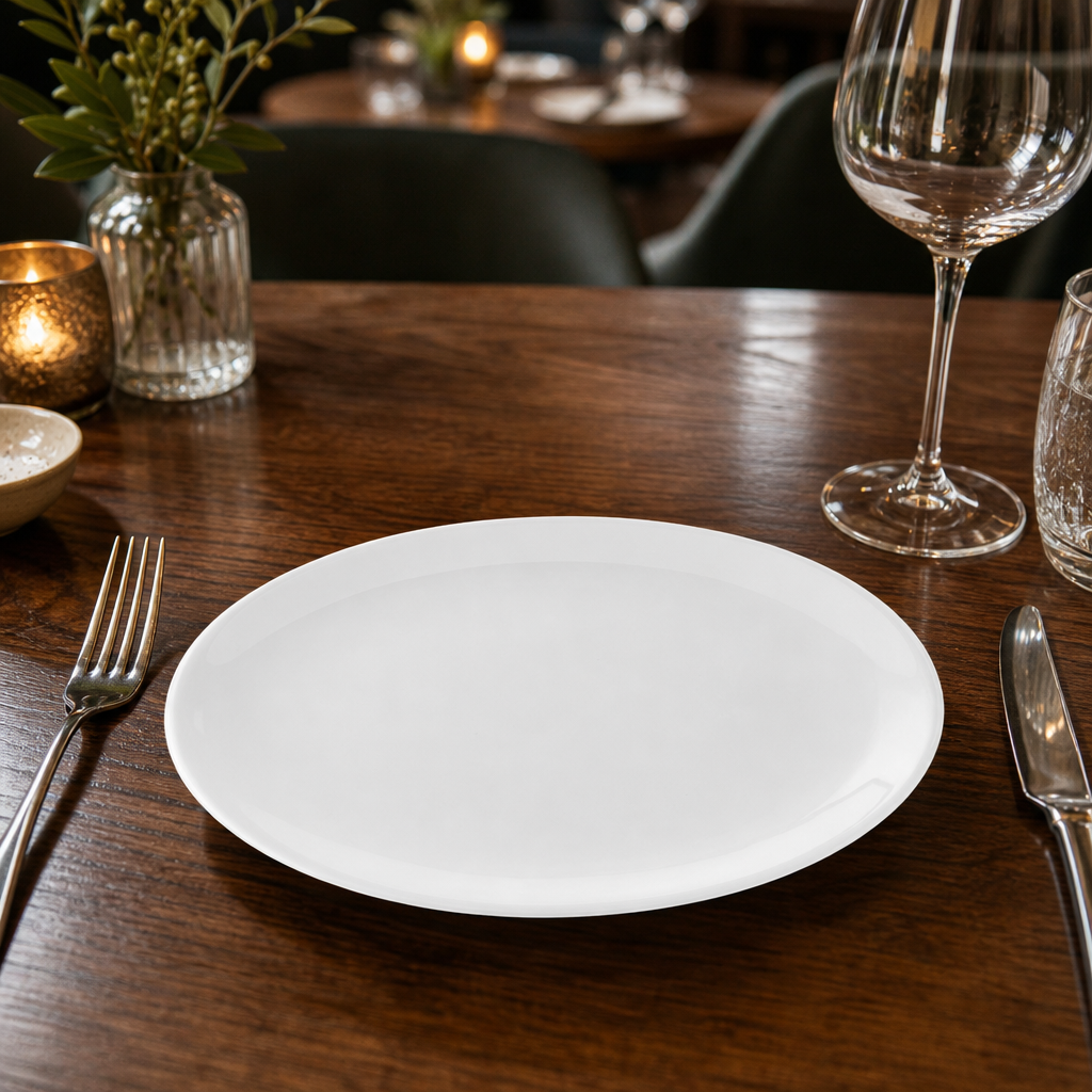 Oval Plates 240mm White Porcelain for Catering & Hospitality (Pack of 24)
