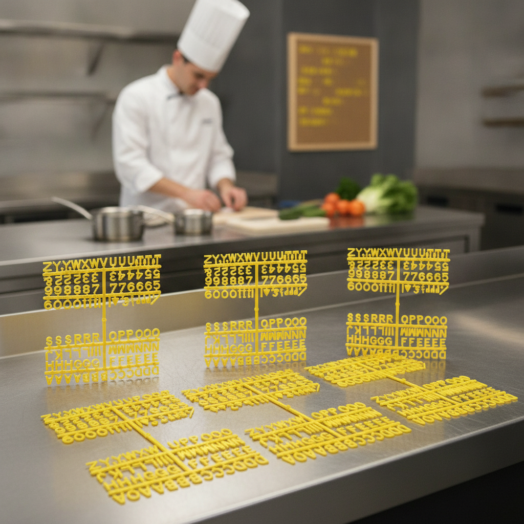 Plastic Yellow Letter Set 660 Characters for Peg Boards (Pack of 6)