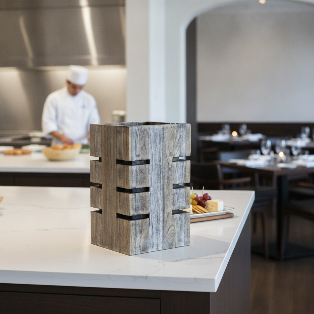 Wood Ash Grey Buffet Riser 305x152mm for Upscale Presentations