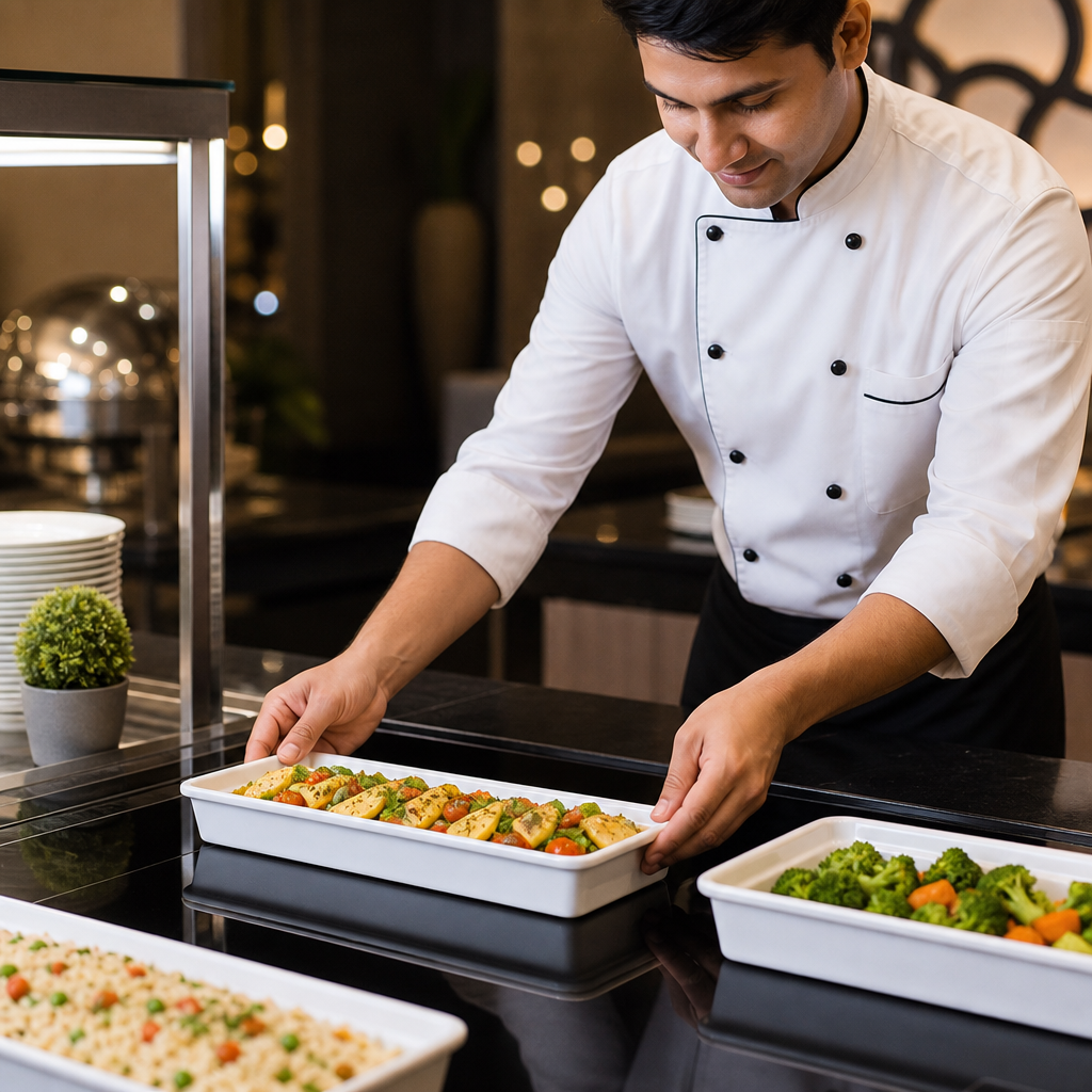 Gastronorm Dish 700ml Porcelain for Buffet Displays