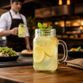 Glass Handled Mason Jars 430ml for Serving Drinks (Pack of 24)