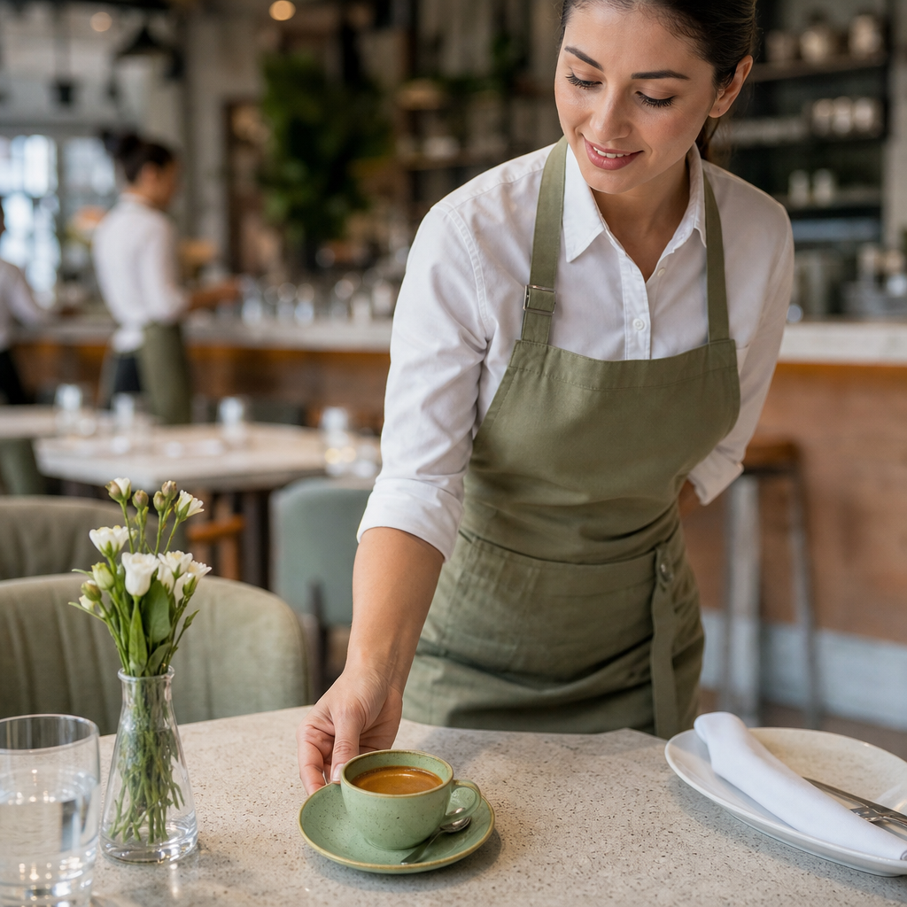 Espresso Saucers 155mm Green Vitrified Ceramic for Cafés (Pack of 12)