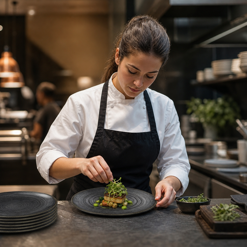 Coupe Plates 165mm Black Vitrified Ceramic for Restaurants & Cafés (Pack of 12)
