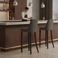 Rubber Wood Bar Chair with Shetland Smoke Upholstery 1030mm for Commercial Use